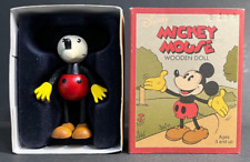 Vintage Disney Schylling Toys Mickey retro wooden doll with box picture