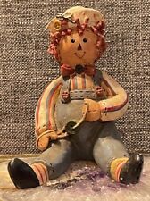 Vintage Raggedy Andy 3” Resin Figurine Holding String With Button From The 90’s picture