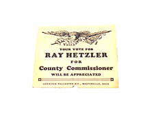 Vintage American Pullmatch Vote For Ray Hetzler For County Comm. Full Matchbook picture
