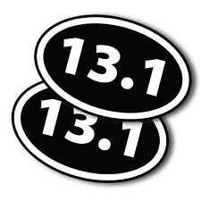 13.1 Half Marathon Inverted Black Oval Runner Adhesive Decal Sticker, 2 Pack picture