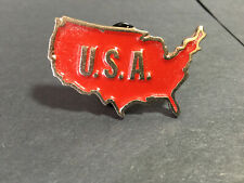 USA PIN -  MM Limited Chicago U.S.A  Pin,  Vintage Red USA lapel or jacket Pin picture
