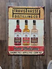 Travis Hasse Distilling Co. Tin Metal SIGN Cherry, Apple, Cow Pie NEAT 23 x 17 picture