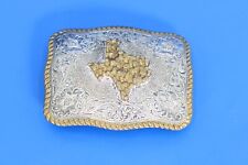 Vintage Heavy Silver CRUMRINE State of TEXAS USA Made Belt Buckle NOS picture