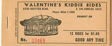 Ticket Book Valentines Kiddie Rides 5728 Whittier Blvd East Los Angeles Carousel picture