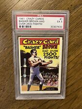 1961 Topps CRAZY CARDS #1 Basher Brown had Over 2500 Fights PSA 5 picture