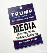 Donald Trump campaign rally press credential — May 25, 2016 — Anaheim, CA picture