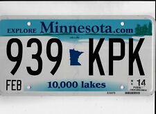 MINNESOTA passenger 2014 license plate 