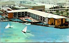 Oakland California CA Boatel Motor Lodge Pool Sea Terrace Entrance Postcard L55 picture