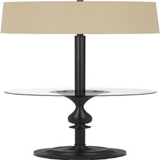 150W 3 Way Sturgis Metal Floor lamp with Glass Tray Table and 1 Dark Bronze  picture