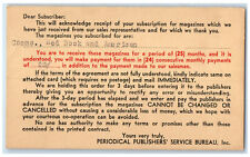 1937 Periodical Publishers Service Bureau Inc Cincinnati Ohio OH Postal Card picture