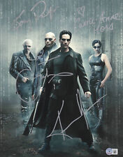 KEANU REEVES LAURENCE FISHBURNE + 2  SIGNED AUTO THE MATRIX 11X14 CAST PHOTO BAS picture