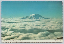 Mt Rainier above Clouds Mt Adams Mount St Helens Aerial View 6x4 Postcard B22 picture