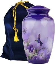 Adult Hummingbird Cremation Urn 10 Inch Purple Human Ash Memorial Funeral Urn picture