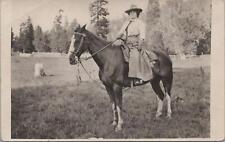 RPPC Postcard Woman Riding Horse c. 1900s  picture