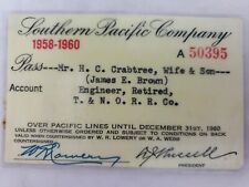 Vintage 1958-60 Railway Lineman Employee Pass Southern Pacific Railroad Company picture