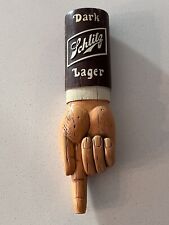 VINTAGE SCHLITZ DARK LAGER POINTING FINGER Draft Beer Tap Handle WISCONSIN RARE picture