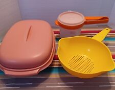 Vtg Tupperware Mixed Lot Pink Steamer Orange Sifter Yellow Strainer picture