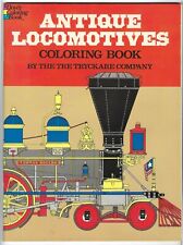 Vintage 1976 ANTIQUE LOCOMOTIVES Dover COLORING BOOK UNUSED Train Tre Tryckare picture