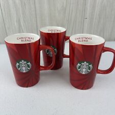 Lot of 3 Starbucks Christmas Blend Coffee Mug 12oz 2014 Red picture