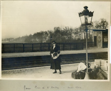 France, Pont de l'Arche, at the train station in 1922 Vintage silver print print print print print print print print print print print print print print print print a picture