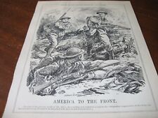 1918 Original POLITICAL CARTOON - WWI American Soldiers to the Front Lines ARMY picture