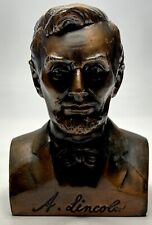 Vtg Banthrico Abe Lincoln Bust Metal Bank Springfield IL picture