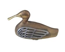 Vintage Mid Century Solid Brass  Duck Figurine 4.5