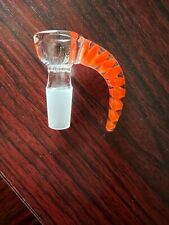 14mm Horn Bowl - VERY high quality thick glass built-in screen - ORANGE picture