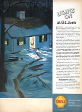 1946 Shell Vintage Print Ad Christmas Lights On At G.I. Joe's Dutrex Home Wife  picture