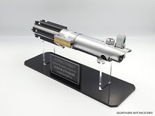 Class-II Piano Black Acrylic Lightsaber Stand with Silver-Painted Engraved Text picture