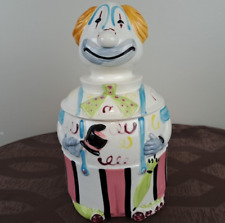 Vintage 1960s Hobo Circus Clown Ceramic Cookie Jar Grantcrest Handpainted Japan picture