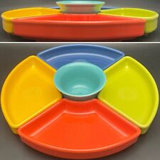 Fiesta HLC Bright Colors 5 Piece Relish Snack Set c1980s Made in USA 12.5