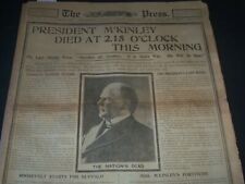 1901 SEPT 14 PHILADELPHIA PRESS NEWSPAPER - PRESIDENT M'KINLEY DIED - NT 7335 picture
