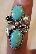 antique Navajo Sterling Silver Turquoise Ring Size 6 picture
