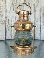 Brass & Copper Anchor Oil Lamp Nautical Maritime Ship Lantern Boat Light Design picture