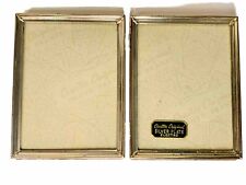 Overton Vintage Bi-fold frame Silver Plate dual brass folding frames. 2.5x3.5 picture