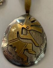 BLOWOUT AUCTION: Kokopelli Charm Sterling + Gold Filled Native RJ Signed SS-136 picture