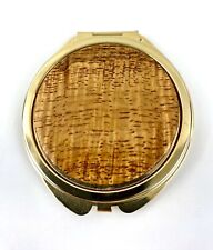 Hawaiian Curly Koa Wood With Golden Material Mirror.Size of It:2 1/2” Diameter picture