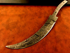 Handmade Pattern Welded Damascus Steel Curved Blank Blade,Knife Making-Kling-b13 picture