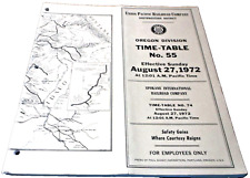 AUGUST 1972 UNION PACIFIC OREGON DIVISION EMPLOYEE TIMETABLE #55 picture