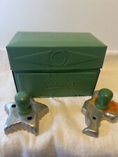 vintage 1940's metal recipe box green picture