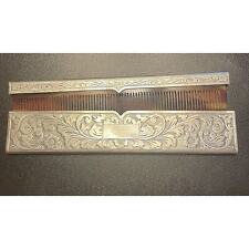 Antique Pocket Comb Beard Vanity silver plate Tortoise Shell Bakelite Celluloid picture