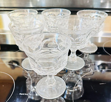 set of 6 Fostoria  Argus HFM Clear tall stemed wine glasses 5