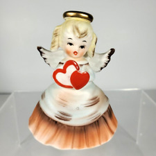 INARCO February Birthday Angel Figurine Valentines Day Hearts Original Label VTG picture