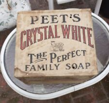 Rare 1905 Peet's Crystal White Soap Antique Advertising Lrg. Box. picture