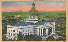 State Capitol At Sunrise Columbia South Carolina Vintage Linen Post Card picture