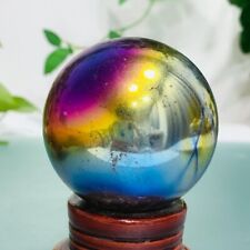 325g Natural Crystal Plated Quartz Sphere Crystal Ball Healing Decoration picture