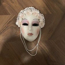 VINTAGE CLAY ART DECO FLAPPER DECO Mask Beauty Fashion Women Wall Decor Hanging picture