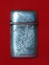Antique Bright-cut Engraved Match Safe Vesta Floral NR picture