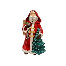 Vtg Ceramic Old World Norwegian Santa With Bells Hand Painted Christmas Figurine picture